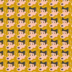 seamless pattern with funny faces