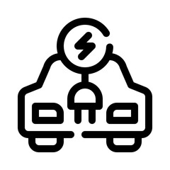 Electric car line icon