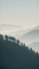 Fototapeta premium Foggy Mountain View