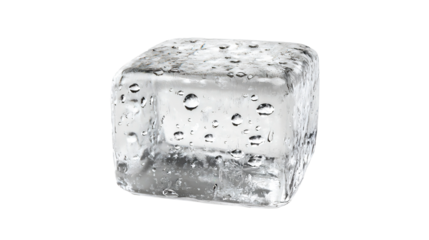 Transparent Ice Cube with Water Droplets png