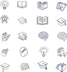 knowledge icons set