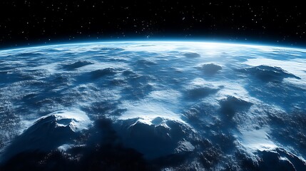 Fototapeta premium A view of a planet from outer space with stars present