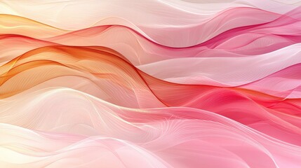 Obraz premium Abstract Flowing Waves in Soft Red and Pink Tones with Subtle Gradient and Movement