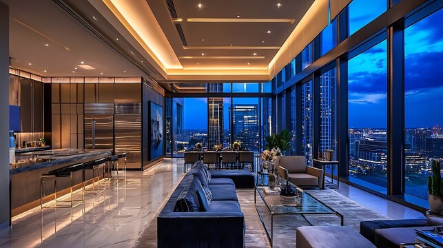 Real estate investor networking event in a luxurious penthouse setting