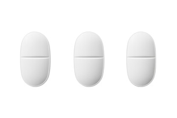 Fototapeta premium white pills floating in the air, cut out