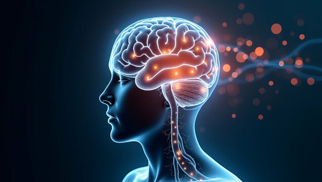 Human brain activity concept for neurological and mental health