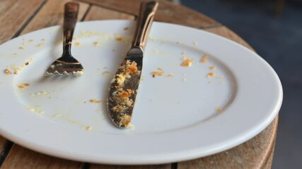 Empty plate after a delicious meal at a cozy restaurant