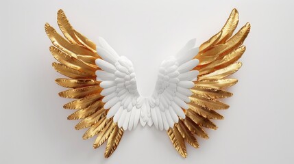 A home with golden wings symbolizes real estate as a path to financial freedom. Strong contrast and well-defined elements.