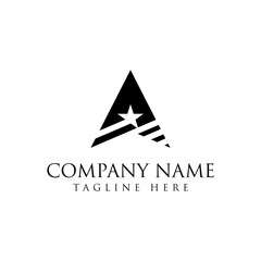 Fototapeta premium Letter A with star logo design