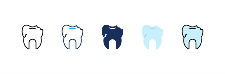 Broken Tooth Multi Style Icon Set