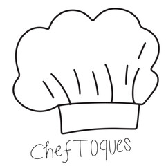 Set handrawn hat chet doodles element. Chef Hat Vector Illustration Doodle Drawing Art Icon