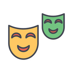 Theatre masks Vector Icon