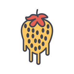 Chocolate strawberry Vector Icon
