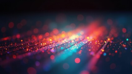 Fototapeta premium Abstract vibrant digital art with glowing lines