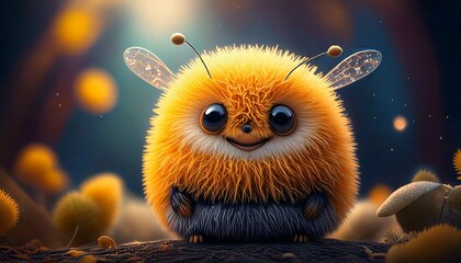 웃고있는 귀여운 벌