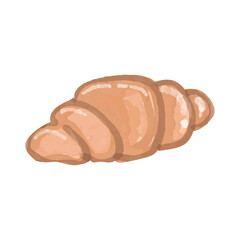 watercolor croissant different flour. Watercolor collection of croissants set on a light background. Vector Watercolor illustration of Croissant isolated on white background.
