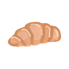 watercolor croissant different flour. Watercolor collection of croissants set on a light background. Vector Watercolor illustration of Croissant isolated on white background.
