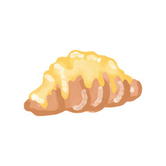 watercolor croissant different flour. Watercolor collection of croissants set on a light background. Vector Watercolor illustration of Croissant isolated on white background.
