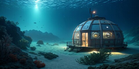 Unique underwater habitat illuminates ocean depths in stunning marine environment