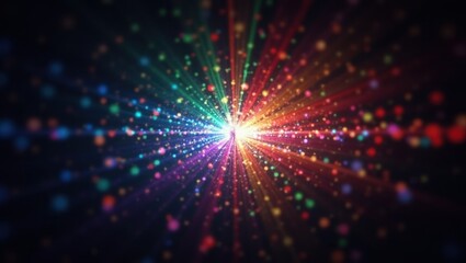 Fototapeta premium Colorful explosion in dark space