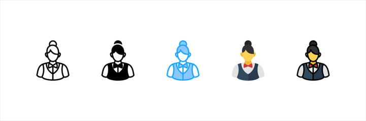 Waitress Multi Style Icon Set