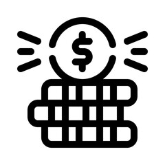 Coins stack line icon