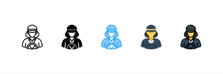 Taxi Driver Multi Style Icon Set
