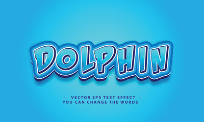dolphin text with effect illustration