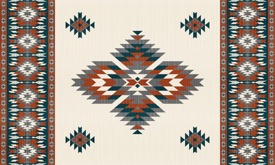 American tribal ethnic native pattern.Traditional Navajo,Aztec,Apache,Southwest and Mexican style fabric pattern.Abstract vector motifs pattern.For fabric,clothing,blanket,carpet,woven,wrap,decoration