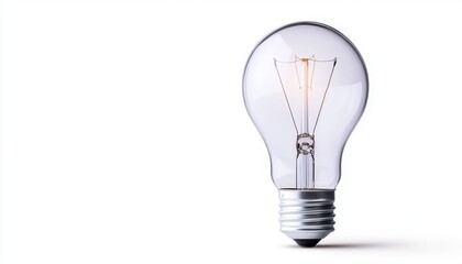 A clear light bulb with a glowing filament, representing innovation and ideas.