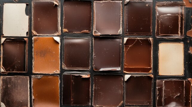 Vintage Color Swatches Displaying Various Brown Shades and Textures