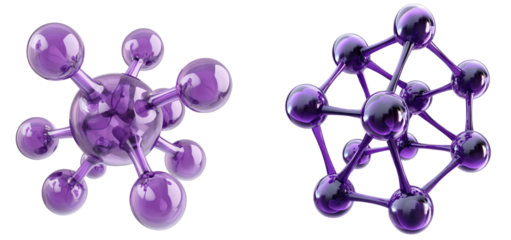 3D model of a purple molecule on a transparent background