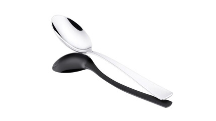 Elegant Silver Spoon on a Black Surface with Reflection and Minimalist Style Presentation