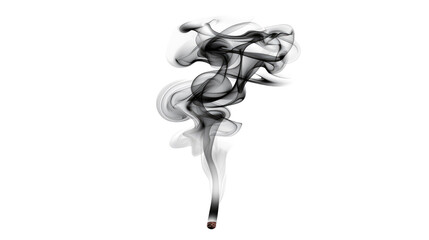 Ethereal Swirling Smoke Formation on a Transparent Background, Artistic Abstract Effect