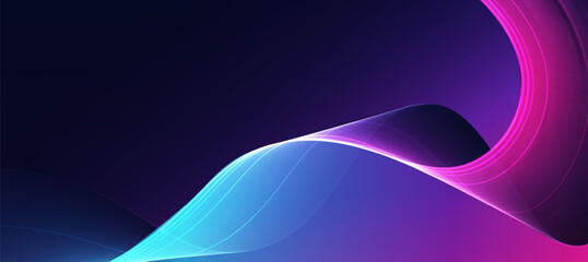 Abstract glowing neon wave lines technology,modern tech banner neon light background vector, landing page web design or coporate business EPS 10
