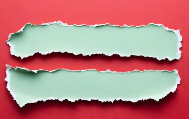Torn Paper Pieces on Red Background Abstract Texture