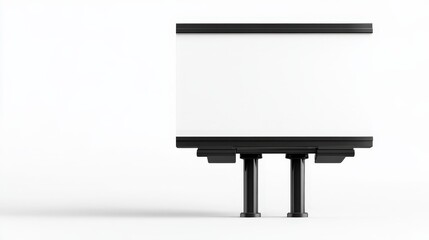 Tall Vertical Blank Metallic Edged Billboard in Urban Landscape