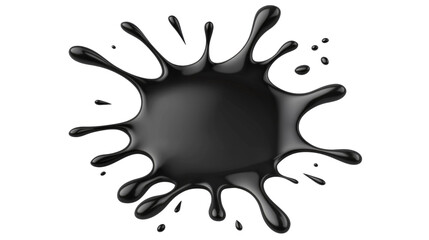 Black Paint Splash Isolated on White Background for Artistic and Design Purposes