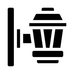 Wall lamp glyph icon