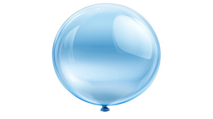 Blue Glossy Balloon Isolated on a White Background for Celebration and Party Themes
