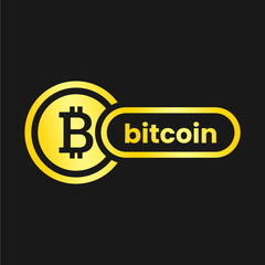 Bitcoin icon logo gold color