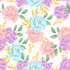 Elegant Hand Drawn Soft Rose Seamless Pattern