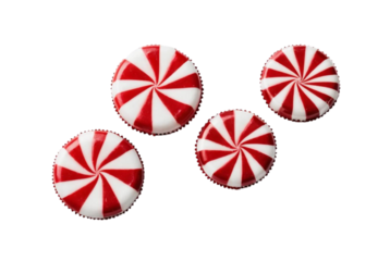 Red and white peppermint candies delight