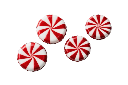 Red and white peppermint candies delight
