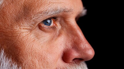 Fototapeta premium Close-up of a thoughtful elderly man's eye and face, showcasing wisdom and experience.