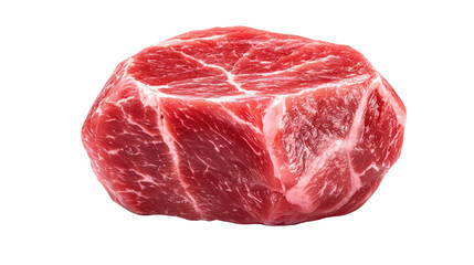 Fototapeta premium Fresh Red Meat Cut Isolated on White Background for Culinary and Recipe Use