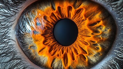 Extreme close-up of a human eye, showcasing intricate details of iris and pupil.
