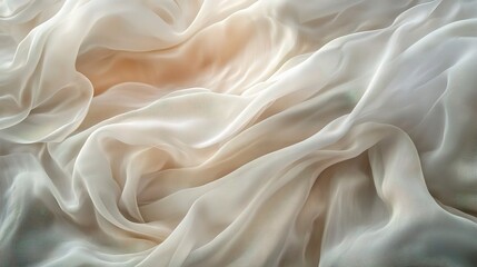 Fototapeta premium Soft White Fabric Waves Close Up with Mesmerizing Texture