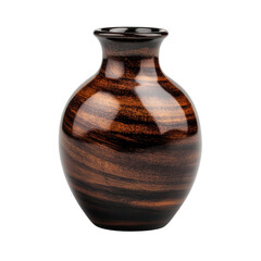 Elegant wooden texture vase with glossy finish