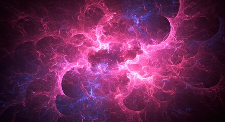 Swirling cosmic energy in vibrant pink and blue hues 